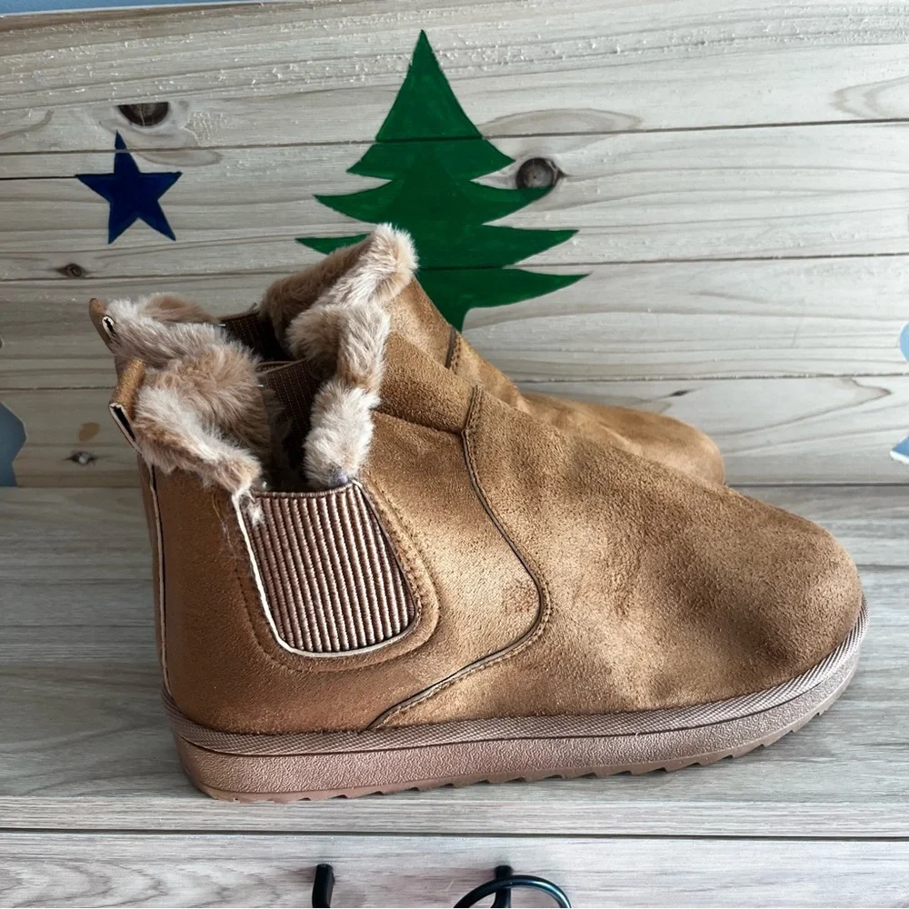 Women’s Tan Faux Suede Ankle Boots 39 EU Women 8